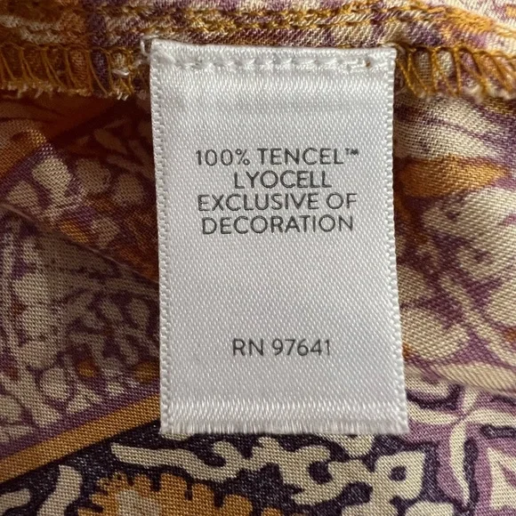 J. Jill Canyon Border Woodcut Yellow And Purple Paisley Tunic Top Print Size XS - Picture 8 of 8